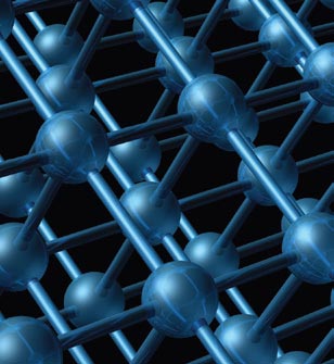 A photo of a nanotechnology particle structure.