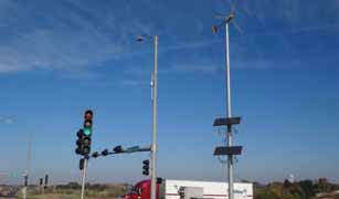 Photograph of the Roadway Wind/Solar Hybrid Power Generation and Distribution System (RHPS).