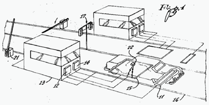 Figure 3 is an engineering sketch of the first patented technology  for automated electronic toll collection (ETC).