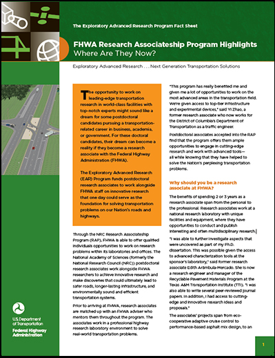 Cover image of Fact sheet FHWA-HRT-19-043