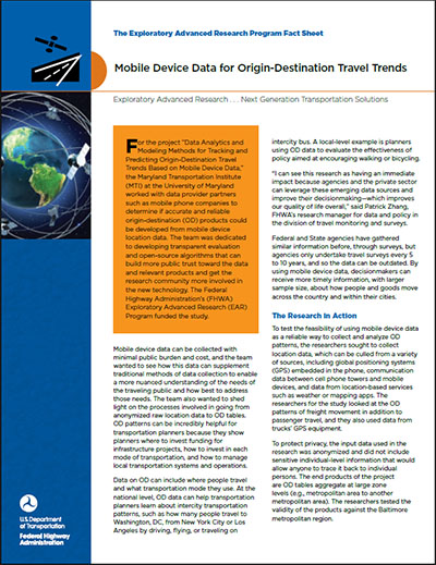 Cover image of Fact sheet FHWA-HRT-20-012