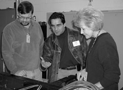 FHWA Administrator, Mary Peters, speaking with Turner-Fairbank researchers