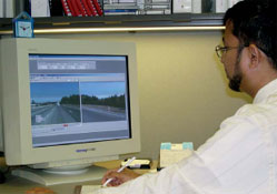 Researcher at a computer