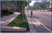 Bicyclists riding on roadway in bicycle lane