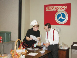 TFHRC employee working at annual "CFC Chili Cook-off" fundraiser.
