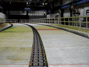 Structures laboratory curved girder experiment 