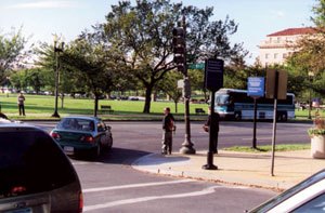 Pedestrian at intersection