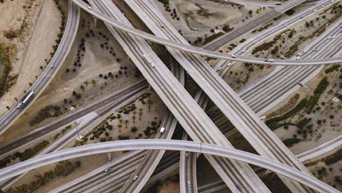 Busy highway interchange