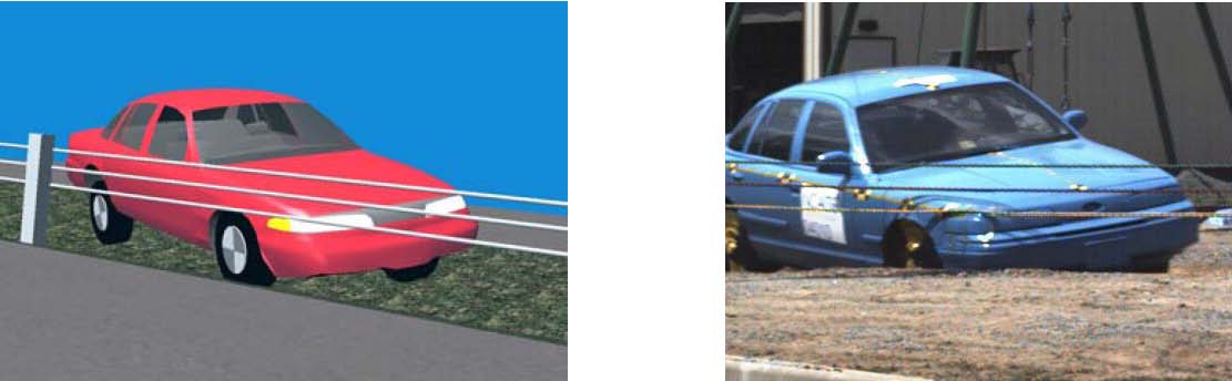 FHWA led efforts to apply crash simulation technology for the analysis of crash events,