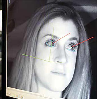 This figure illustrates how FHWA’s field research vehicle can study drivers’ eye movements in real world settings, collecting valuable data on driver distractions. (Image source: FHWA)
