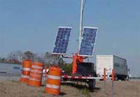 This figure illustrates an FHWA supported a new construction project with Georgia DOT. A solar-powered trailer and traffic sensor were used as part of the system. (Image source: FHWA)