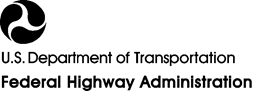 This is the correct two-line version of the Federal Highway Administration logo containing the triskelion on the top, immediately followed by “;U.S. Department of Transportation” on the line below it, and “;Federal Highway Administration” under that line.