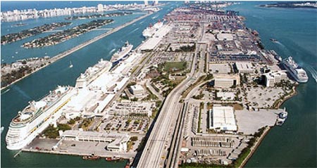 Image 1:  Aerial photograph of the Port of Miami Tunnel, FL