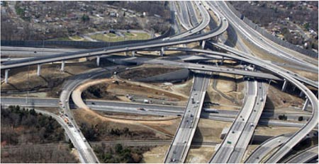Image 2:  Aerial photograph of the "HOT Lanes" on the Capital Beltway in VA
