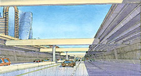 Image 1:  Artist rendering of improvements to IH 635, TX