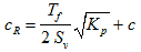 c subscript R equals T subscript f divided by 2 times S subscript v times the square root of K subscript p end square root plus c.