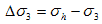 Delta times sigma subscript 3 equals sigma subscript h minus sigma subscript 3.