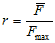 r equals F average divided by F subset max