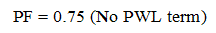 Figure 8. Equation. Transformation for SPECRISK when PWL is less than 50. PF equals 0.75 (No PWL term).