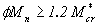 Equation 37.  The equation reads phi times M subscript n greater than or equal to 1.2 times M superscript star, subscript cr.