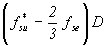 Equation 45. The equation reads open parentheses f superscript star, subscript su minus 2 divided by 3 times f subscript se close parentheses times D.