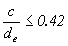 Equation 55.  The equation reads c divided by d subscript e less than or equal to .42.