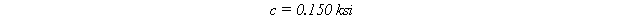 Equation 76. The equation reads c equals .15 KSI.