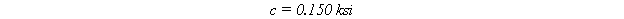 Equation 76. The equation reads c equals .15 KSI.