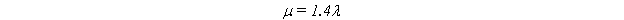 Equation 77. The equation reads mu equals 1.4 times lambda.