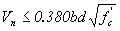 Equation 90.  The equation reads V subscript n less than or equal to .038 times b times d times the square root of f prime subscript c.