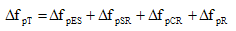 This equation is essentially the same as the previous except that it is not in strikethrough font and the 2 is omitted following the final subscript R.