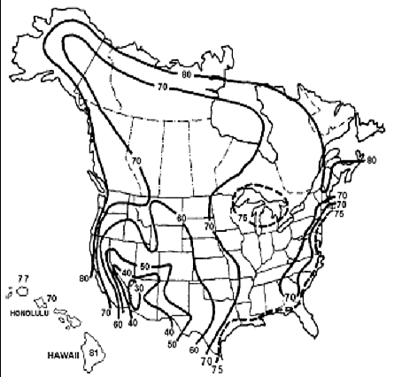 Figure 5.4.2.3.3-1 - Annual Average Ambient Relative Humidity in Percent