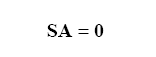 The equation reads the multiplication of matrix S and matrix A equals 0.