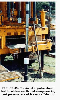 Torsional impulse shear test to obtain earthquake engineering soil parameters at Treasure Island