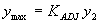 Equation 71. Y subscript max equals K subscript ADJ times Y subscript 2.