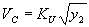 Equation 77. V subscript C equals K subscript U times the square root of Y subscript 2.