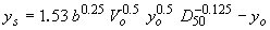 Equation 12. Blench-Inglis 2 Equation. The depth of scour equals 1.53 multiplied by pier width raised to the power of 0.25, multiplied by approach velocity for pier scour raised to the power of 0.5, multiplied by approach depth of flow for pier scour raised to the power of 0.5, multiplied by median particle size raised to the power of negative 0.125, then the approach depth of flow for pier scour is subtracted from the whole term. Units are English units in feet, except for median particle size, which is in millimeters.