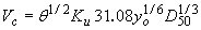 Equation 3. Equation. V subscript C, which is the critical (incipient-transport) velocity for the median size particle, equals theta raised to the one-half power, multiplied by K subscript U, multiplied by 31.08, multiplied by Y subscript O raised to the one-sixth power, multiplied by D subscript 50 raised to the one-third power, where theta is the Shield’s parameter, Y subscript O is the depth of flow, and D subscript 50 in the median grain size. The coefficient K subscript U is 1.0 for metric units and 1.81 for customary English units.