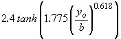 Equation 35. C Subscript 3 Equation. Sheppard defines coefficient C subscript 3 as 2.4 multiplied by the hyperbolic tangent of the quantity 1.775 multiplied by the quantity approach depth of flow for pier scour divided by pier width raised to the power of 0.618. For ratios of approach velocity for pier scour to critical (incipient-transport) velocity for the median size particle greater than the ratio of live bed peak velocity to critical (incipient-transport) velocity for the median particle size, the depth of scour equals pier width multiplied by 2.4 multiplied by the hyperbolic tangent of the quantity approach depth of flow for pier scour divided by pier width.