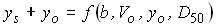 Equation 7. Equation. The sum of the depth of scour and the approach depth of flow for pier scour equals a function of the four variables pier width, approach velocity of pier scour, approach depth of flow for pier scour, and the median grain size of bed material.