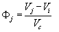 Equation 18. Greek phi sub lowercase J equals the sum of V sub lowercase J minus V sub lowercase I divided by V sub lowercase C.