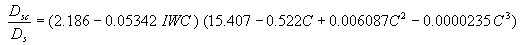 Equation 36. D sub lowercase S and C equals lowercase F open parenthesis D sub lowercase S, Y, lowercase A, L, V, IWC, C, CC, S, M lowercase N, T, lowercase T, lowercase G, Greek alpha, Greek phi, Greek rho, Greek N closed parenthesis.