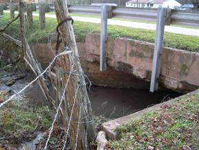 Figure 184. Wolf Run, Appalachian Plateau-upstream face of bridge. Photo. This is looking downstream at the bridge. 