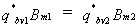 Equation 44. The product that results from multiplying the dimensionless volumetric sediment transport rate in the approach main channel multiplied by the width of the approach main channel is equal to the product that results from multiplying the dimensionless volumetric sediment transport rate in the contracted main channel multiplied by the width of the main channel in the contracted section.