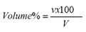 Equation 4: Calculate the packed volume percent of particulate for each of the duplicates.