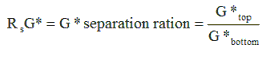 R subscript S G asterick equals G asterisk separation ration equals G asterisk subscript top over G asterick subscript bottom