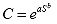 Equation 25. Analytical relationship between damage and pseudo stiffness. The pseudo stiffness, C, equals exponent of coefficient a multiplied by damage, S, raised to the power of coefficient b.