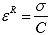 Equation 115. Definition of pseudo stiffness. The pseudo stiffness, C, is equal to the stress, sigma, divided by the pseudo strain, epsilon superscript R. 