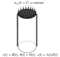 Illustration. Schematic for the one-dimensional stress-relaxation problem. Click here for more information.