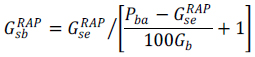 Equation 3. G subscript sb superscript RAP. Click here for more information.